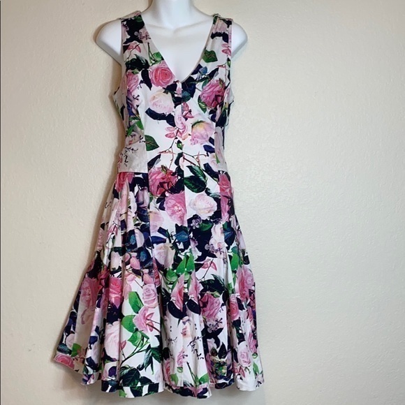 Betsey Johnson Fit & Flare Flowered Dress - Picture 2 of 8